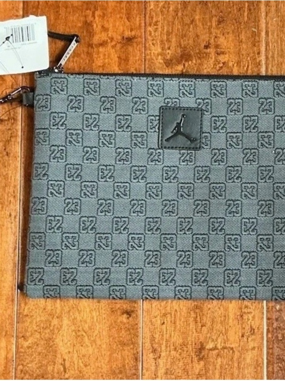 Nike Air Jordan Monogram Black Gray Purse Wristlet Bag MM0897-G9Q